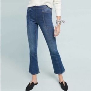 Anthropologie Pilcro Jeans Womens 25 Utility High Rise Cropped Boot Cut Denim